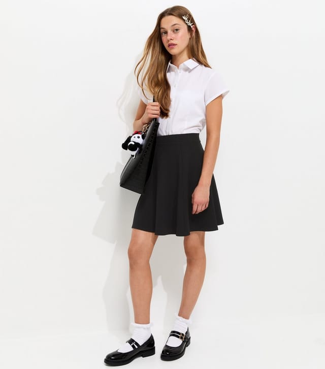New Look Girls' Black Flared Skater School Skirt New Look - 2