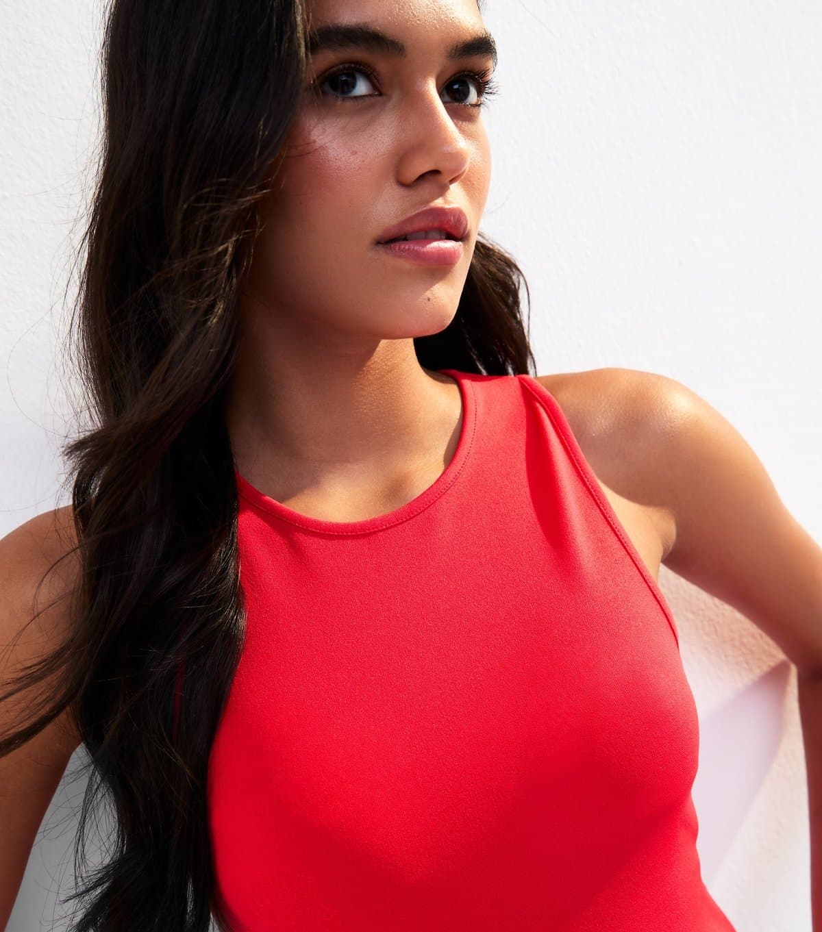 New Look Women's Red Cut Out Back Jersey Vest New Look