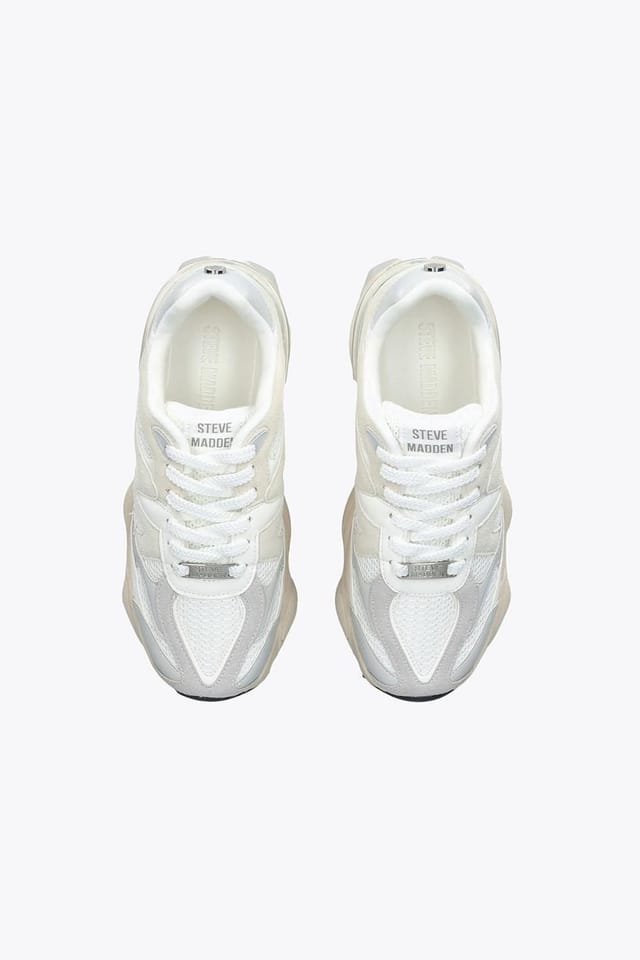 Steve Madden STEVE MADDEN Women's 'Speeder White' Fabric Trainers in White - 2