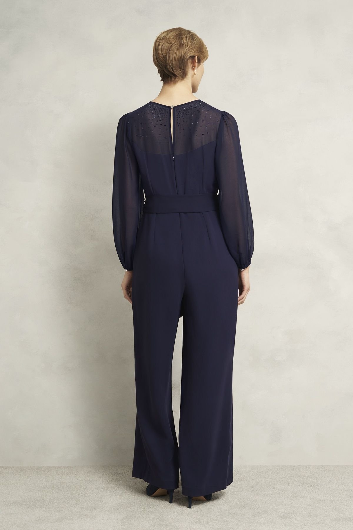 Hobbs London Hobbs London Women's Anoushka Embellished Jumpsuit in Dark Navy - 4