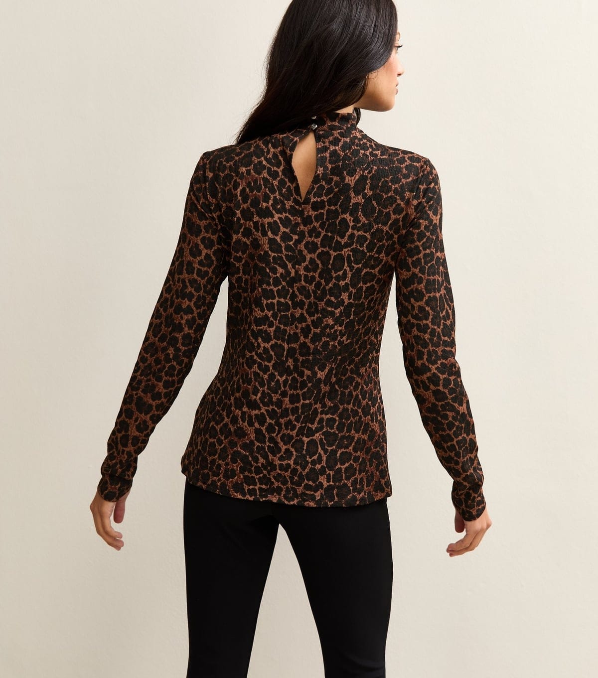 New Look Women's Brown Leopard Print Front Twist Top New Look - 4