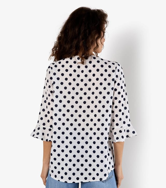 Apricot Women's White Polka Dot 2 Button Top Apricot New Look - 3