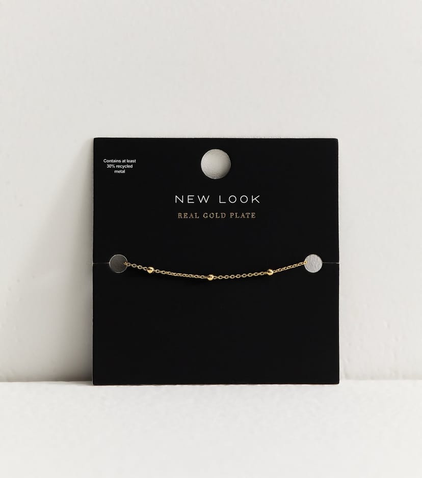 New Look 18ct Gold Plated Ball Chain Bracelet New Look - 1