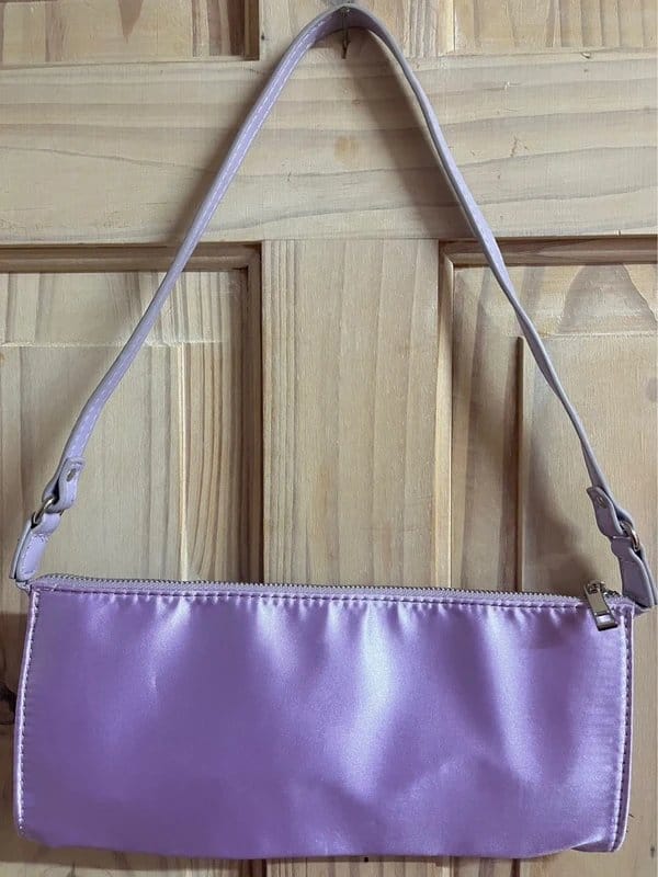 ASOS ASOS Y2K Diamanté Butterfly Satin Lilac Purple Slim Shoulder Bag Handbag - Brand New Never Used - 1