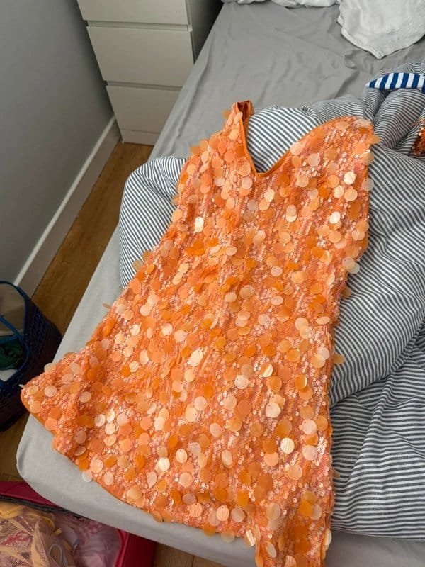 ASOS Orange Sequin Mini Dress
