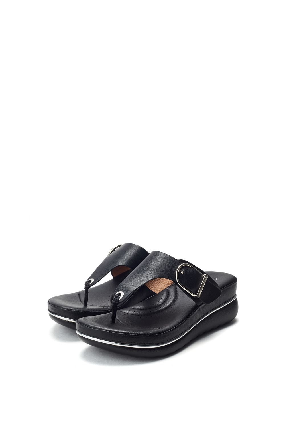 Moda In Pelle Moda In Pelle Women's 'Jesse' Metallic Leather Flatforms in Black - 3