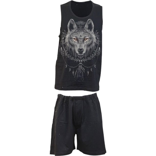 Spiral Spiral Men's WOLF CHI - 4pc Gothic Pyjama Set in Black - 2