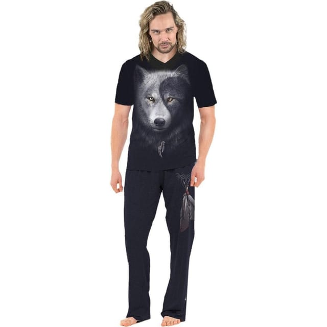 Spiral Spiral Men's WOLF CHI - 4pc Gothic Pyjama Set in Black - 3