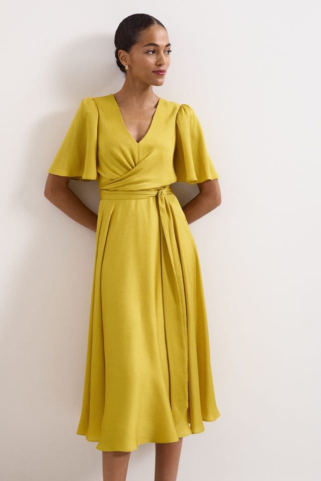 Phase Eight Phase Eight Women's Petite Abbie Midi Dress in Mustard - 3