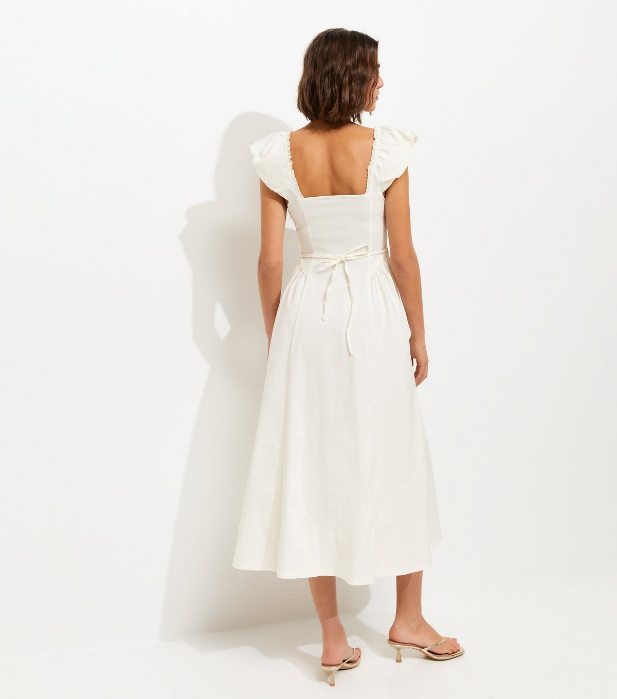 New Look Women's White Lace Trim Milkmaid Midi Dress New Look - 4