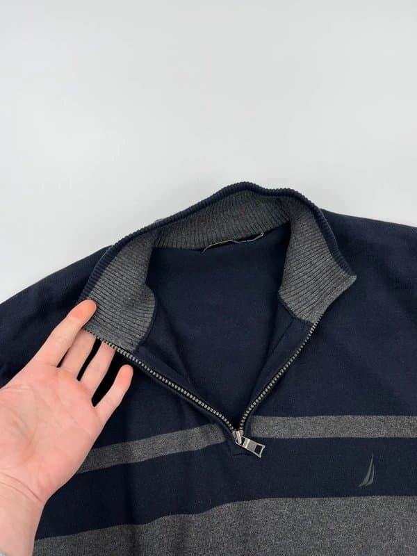 Nautica Nautica Knitted Jumper Mens XXL Quarter Zip Sweater