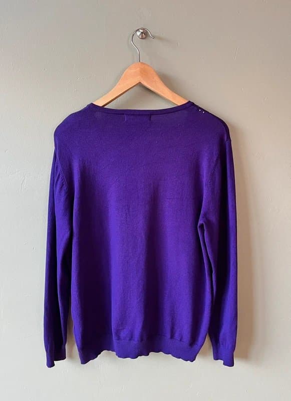 Autonomy Autonomy Jumper Sweater Size 12-14 Purple Diamante Jewelled Knit Festivals VGC