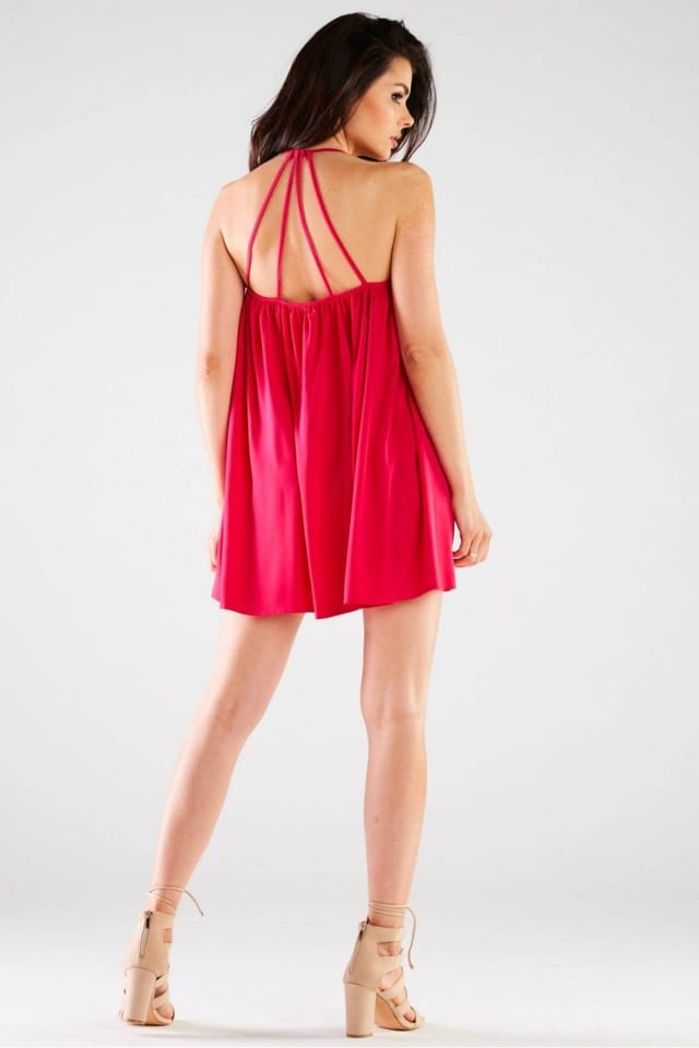 Love Lace Love Lace Women's Trapeze Loose Mini Dress With Backless Straps in Pink - 3