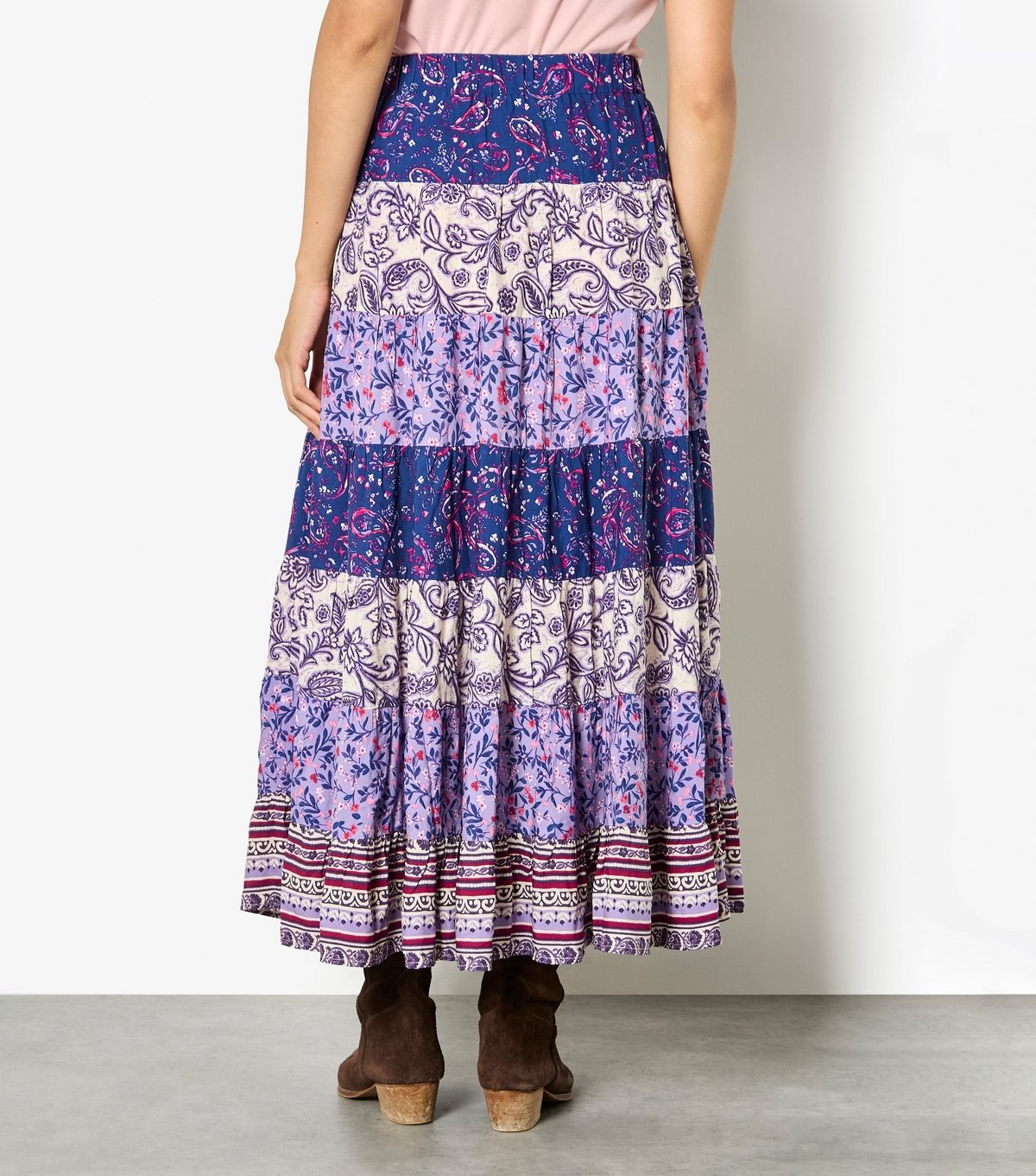 Apricot Women's Purple Patchwork Tiered Skirt Apricot New Look - 3