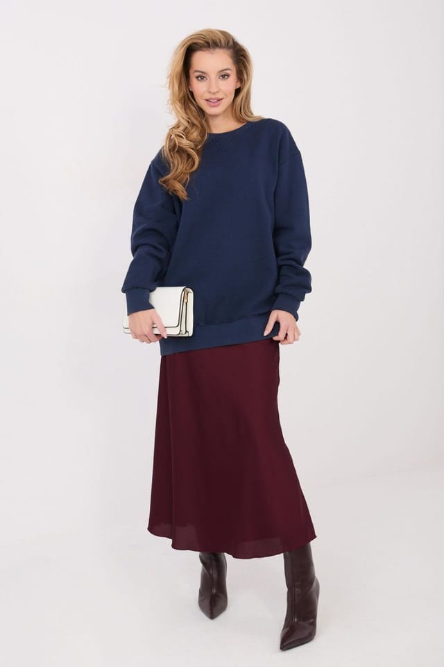 Love Lace Love Lace Women's Soft Cotton Elastane Long Sleeve Casual Sweatshirt in Blue - 2