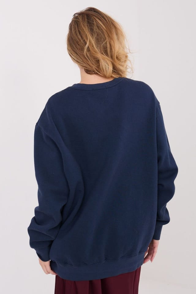 Love Lace Love Lace Women's Soft Cotton Elastane Long Sleeve Casual Sweatshirt in Blue - 3