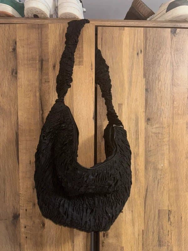 ASOS Black ruched sling bag
