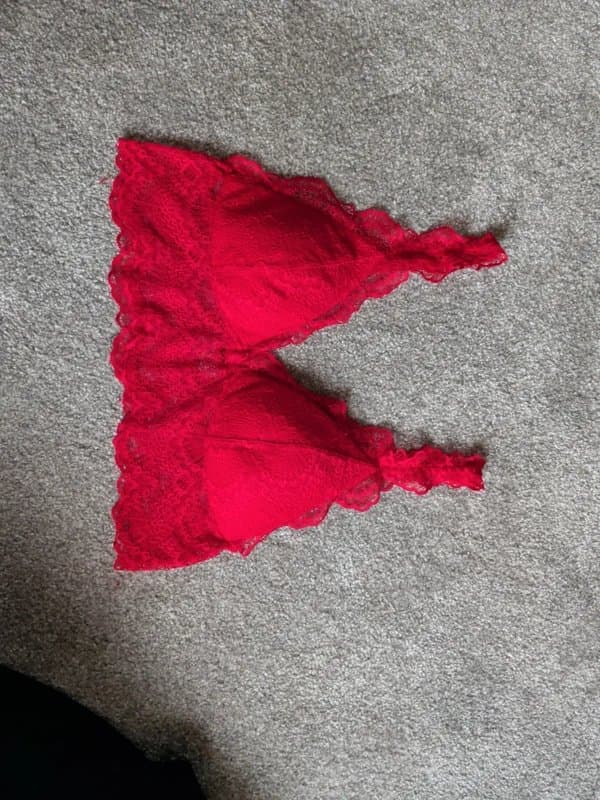 ASOS Red padded lace bralette