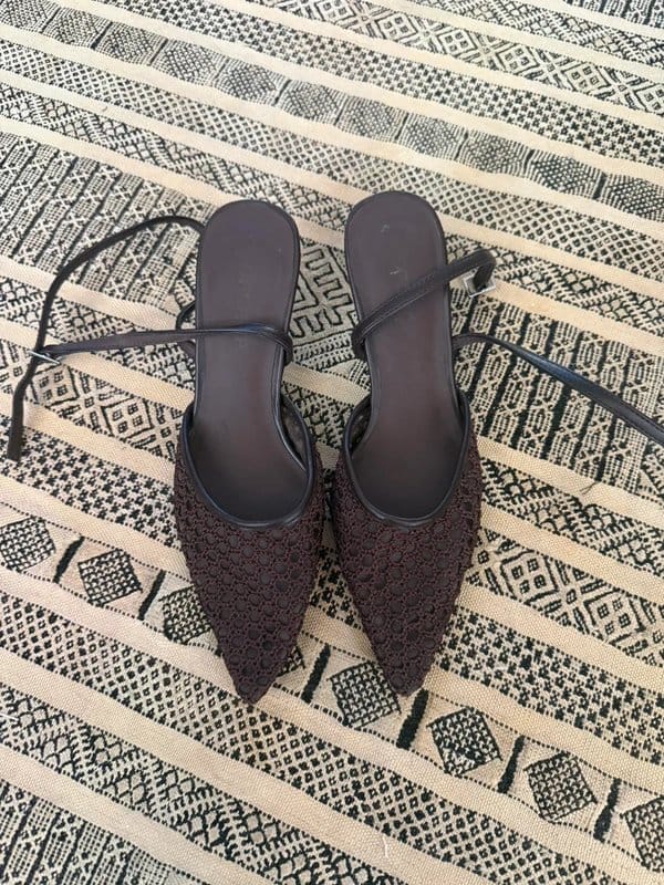 Topshop Topshop brown crochet kitten heels - 1