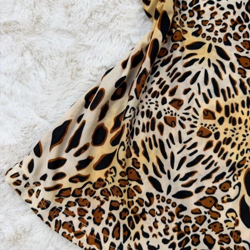 Okay Early 00’s y2k Okay Stretch Leopard Print Fitted Cami Top