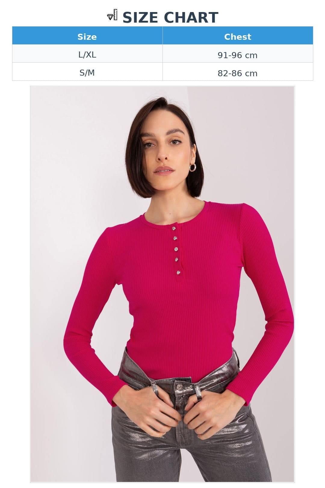 Love Lace Love Lace Women's Striped Cotton Button Blouse with Zircon Style 191848 in Pink - 4
