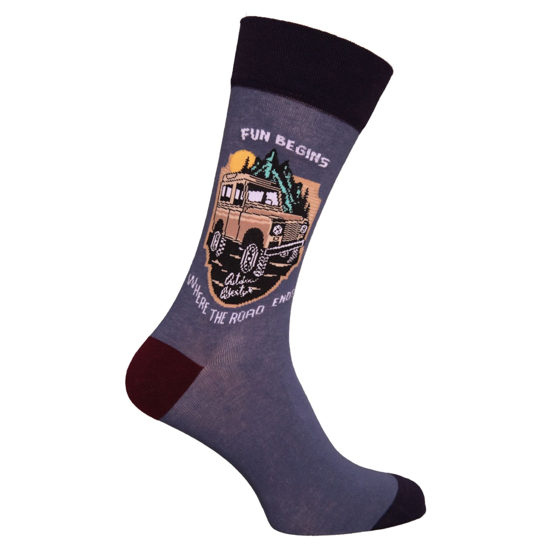 Simply Essentials Simply Essentials Men's Toys Safari Truck Socks in Blue