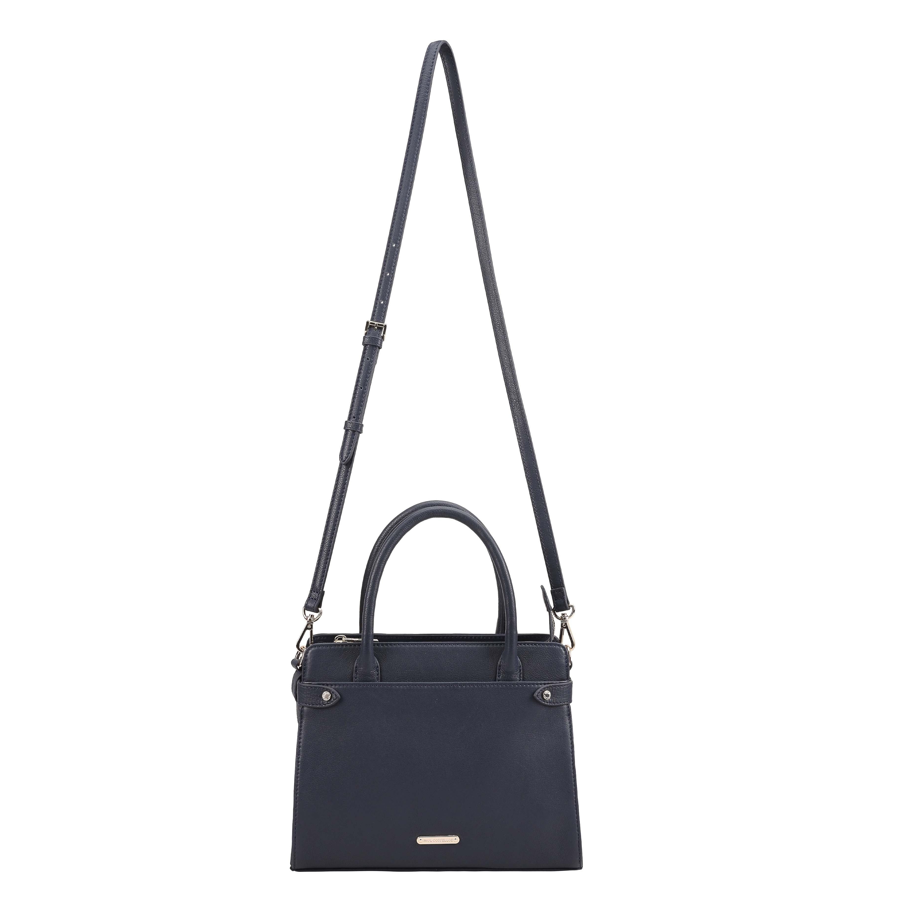 Paul Costelloe Paul Costelloe Women's Trishuli Leather Grab Bag in Navy - 2