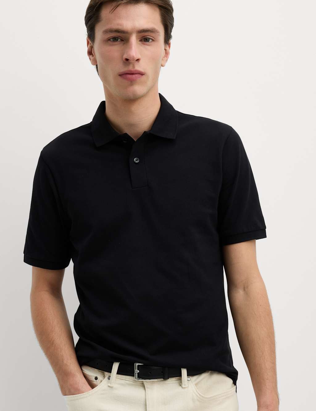 Marks & Spencer M&S Ultimate 2 Pack Cotton Rich Polo Shirts Black - 3
