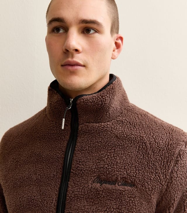 jack & jones Men's Brown Oversized Teddy Jacket Jack & Jones New Look - 2