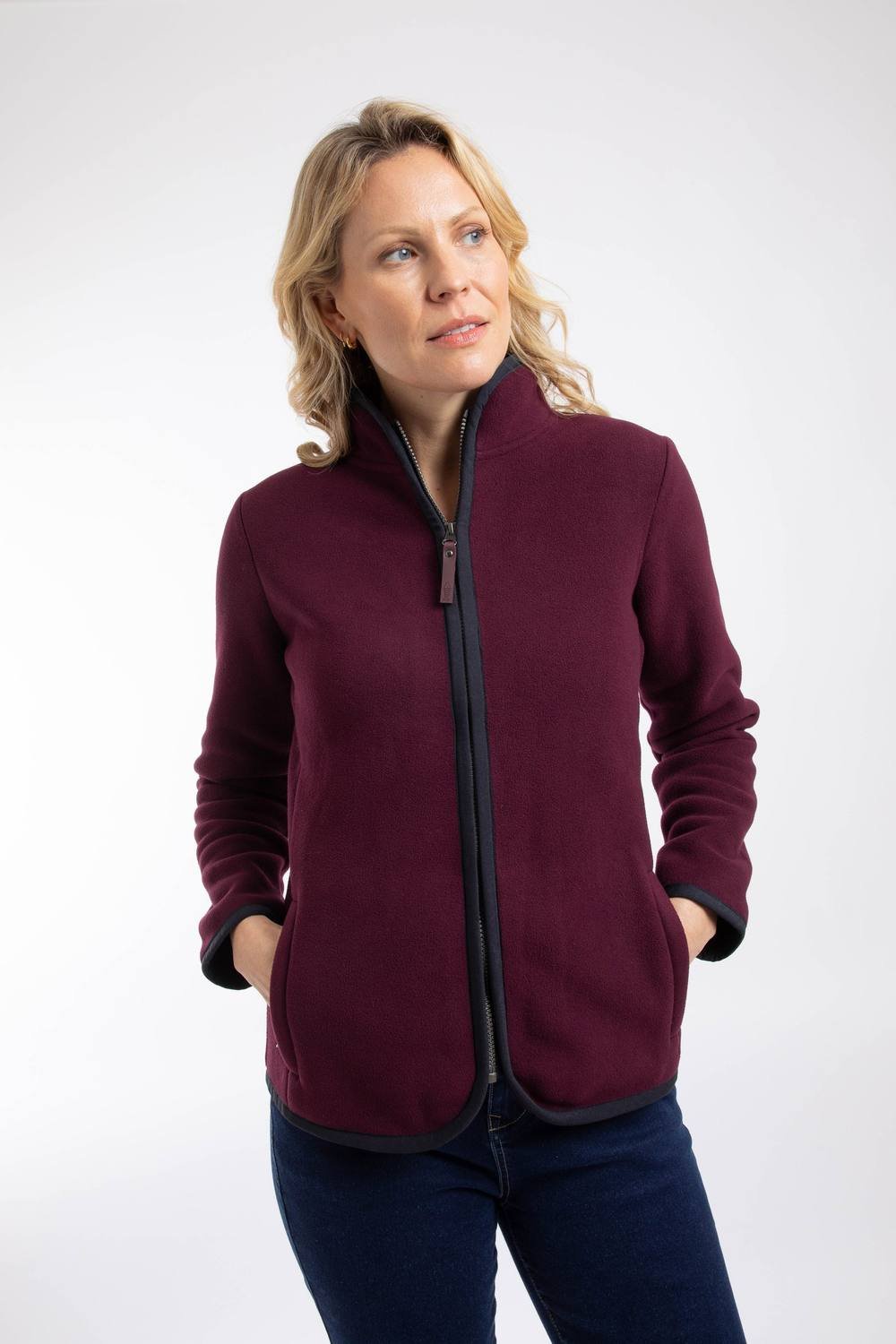 Weird Fish Weird Fish Women's Tiana Full Zip Polar Fleece in Aubergine - 3