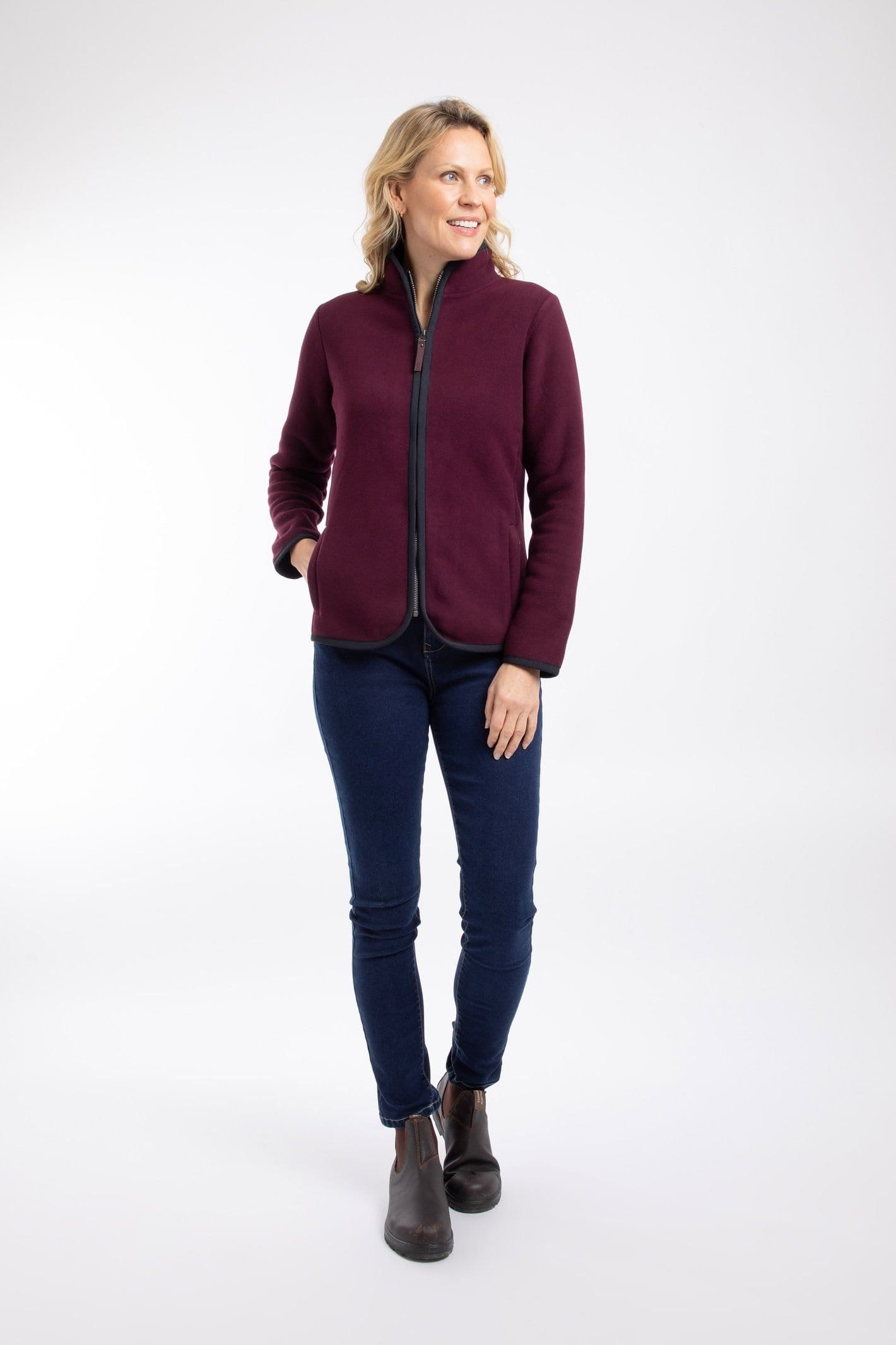 Weird Fish Weird Fish Women's Tiana Full Zip Polar Fleece in Aubergine - 4