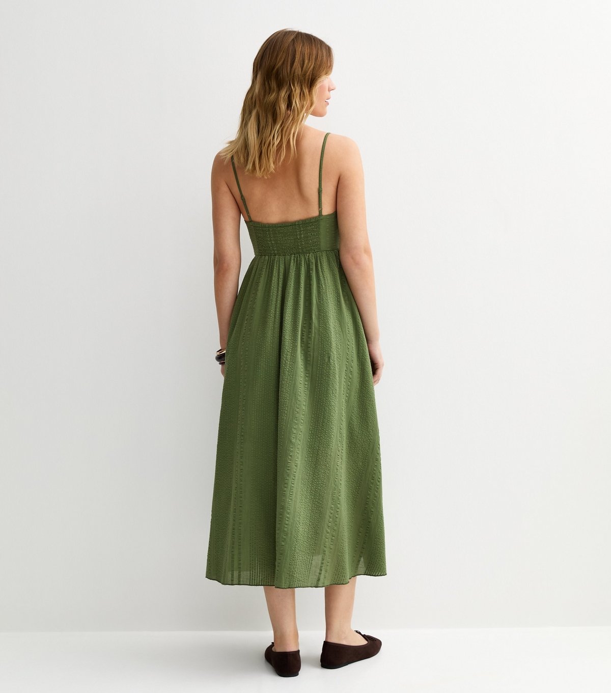 New Look Women's Dark Khaki V Waist Strappy Mini Dress New Look - 4