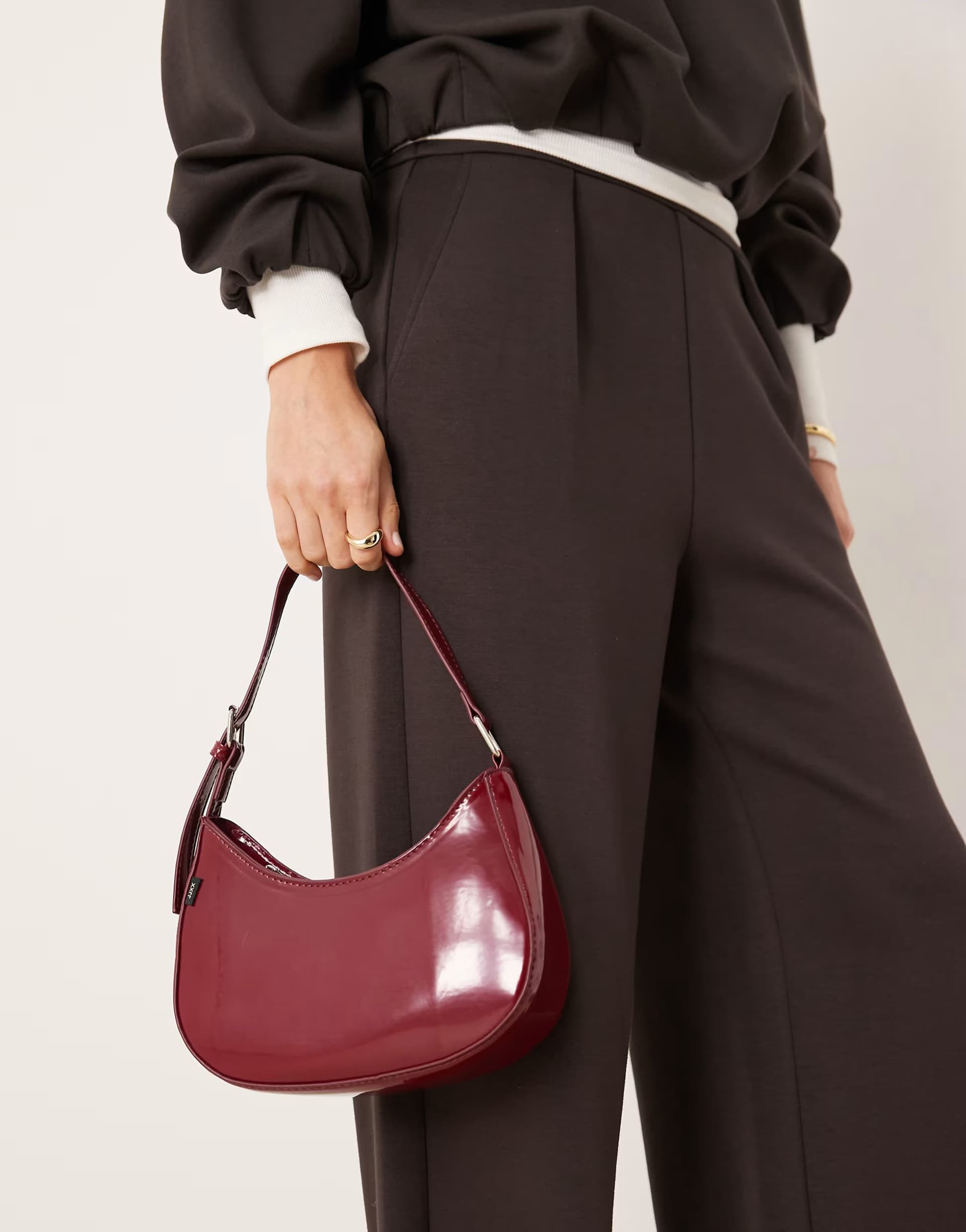 ASOS ASOS Burgundy PU Leather Shoulder Bag