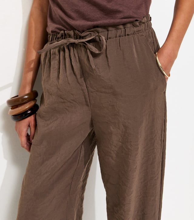 New Look Women's Dark Brown Tapered Cuff Drawstring Trousers New Look - 2