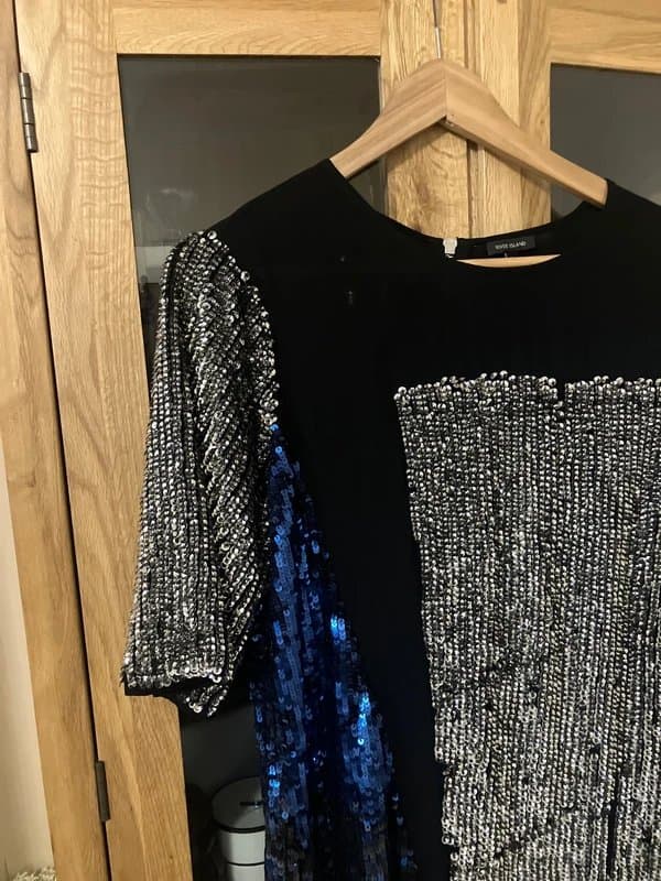 River Island £90 River Island sequin embellished shift dress 10