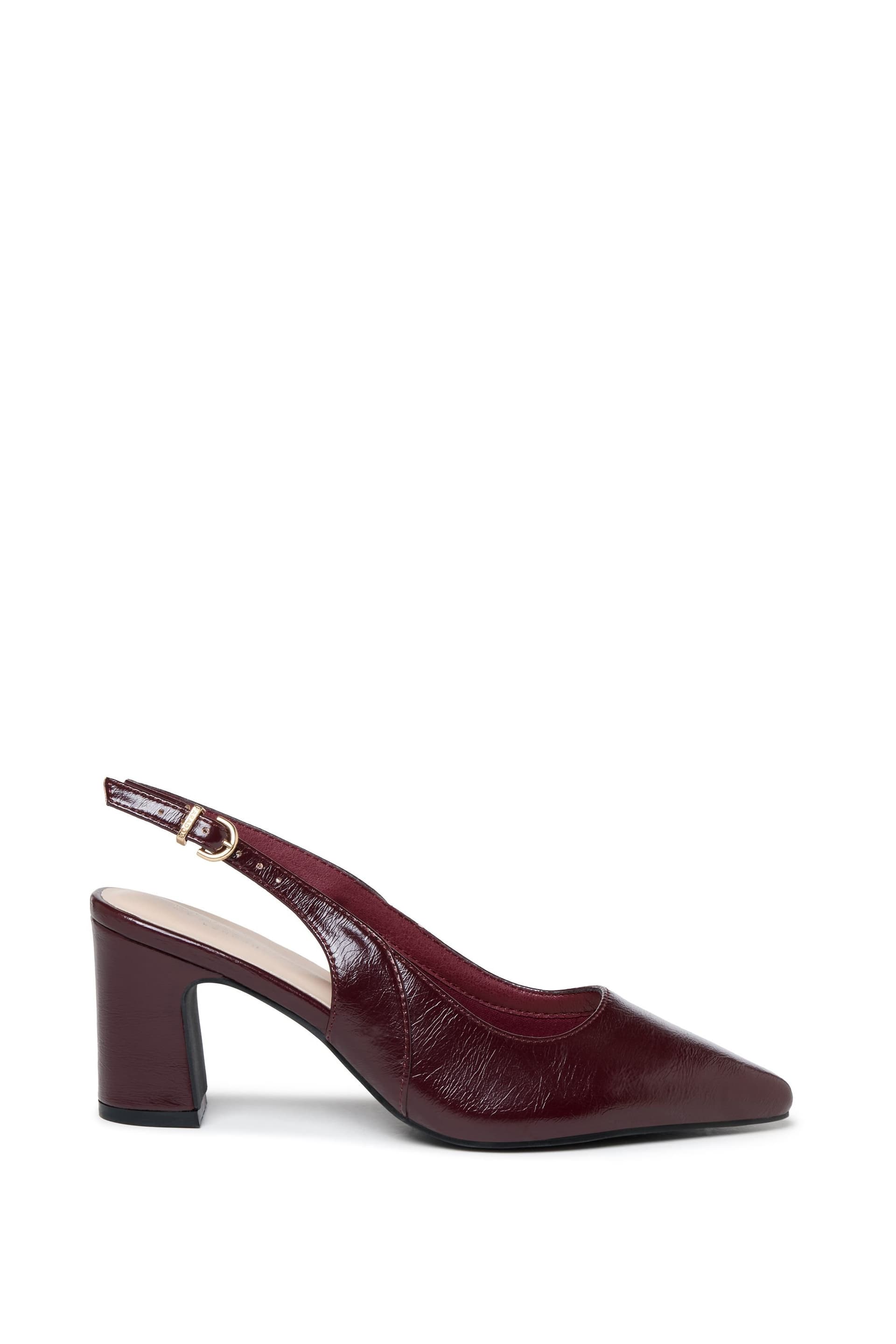 Paradox London Paradox London Women's Giana' Wide Fit Block Heel Slingback Shoes in Burgundy