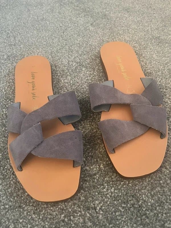 New Look Women’s Blue Leather Sandals (Size 6)