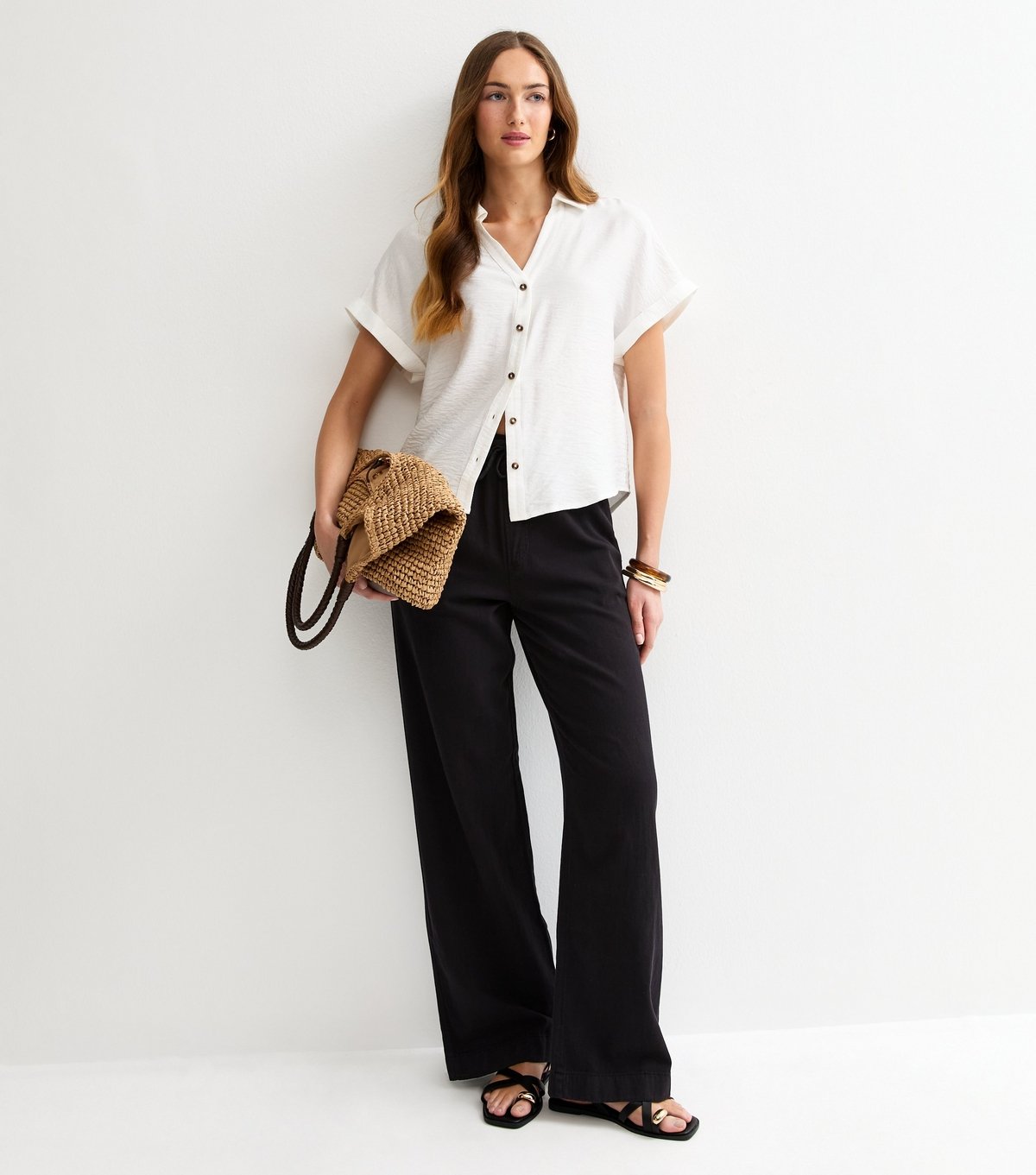 New Look Women's Tall White Relaxed Short Sleeve Shirt New Look - 3