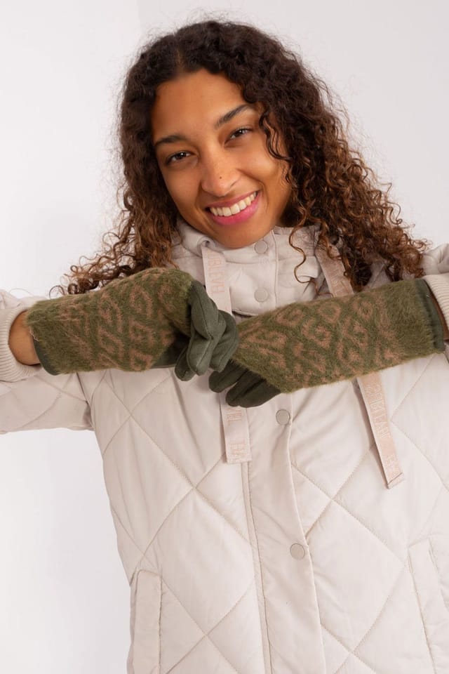 Love Lace Love Lace Women's Smooth Touchscreen Gloves with Removable Knit Insulation & Flower in Green - 3