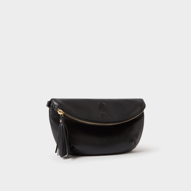 OSPREY LONDON OSPREY LONDON Women's The Luxe Milano Leather Sling Bag in Black - 2