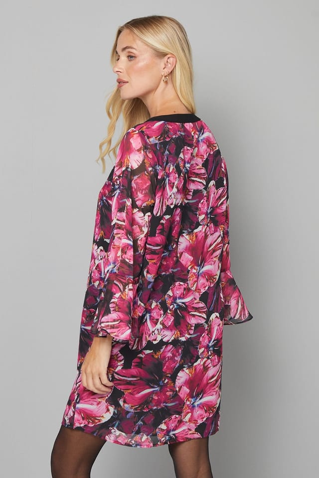Wallis Wallis Women's Petite Floral Zip Front Shift Dress in Pink - 3