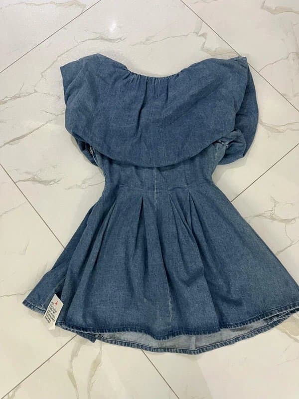 ASOS Asos luxe plunge denim mini dress