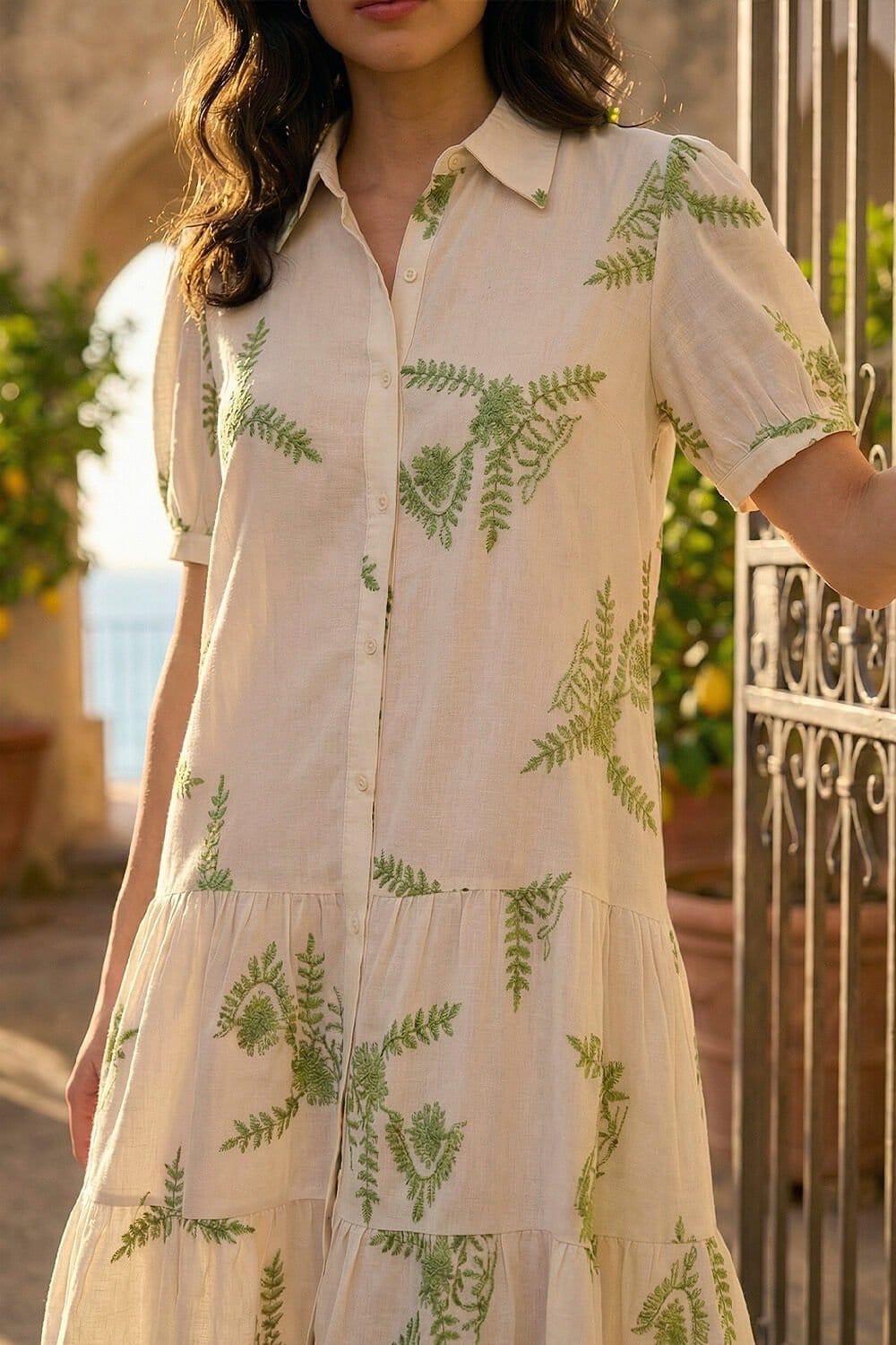 Dusk Dusk Women's Embroidered Tunic Dress in Ecru - 4