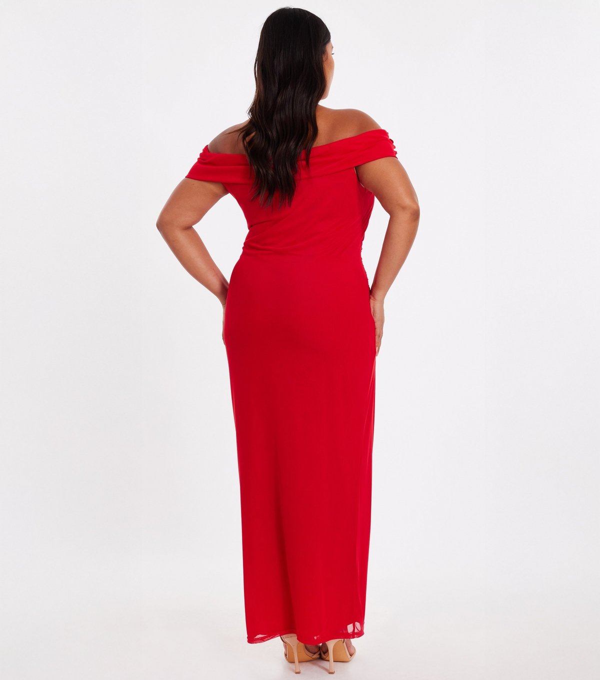 Quiz Women's Curve Red Floral Strapless Midaxi Dress Quiz New Look - 3