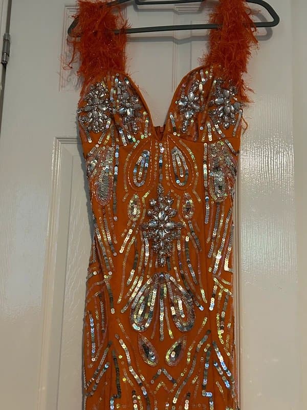 ASOS ASOS Luxe orange sequin body con
