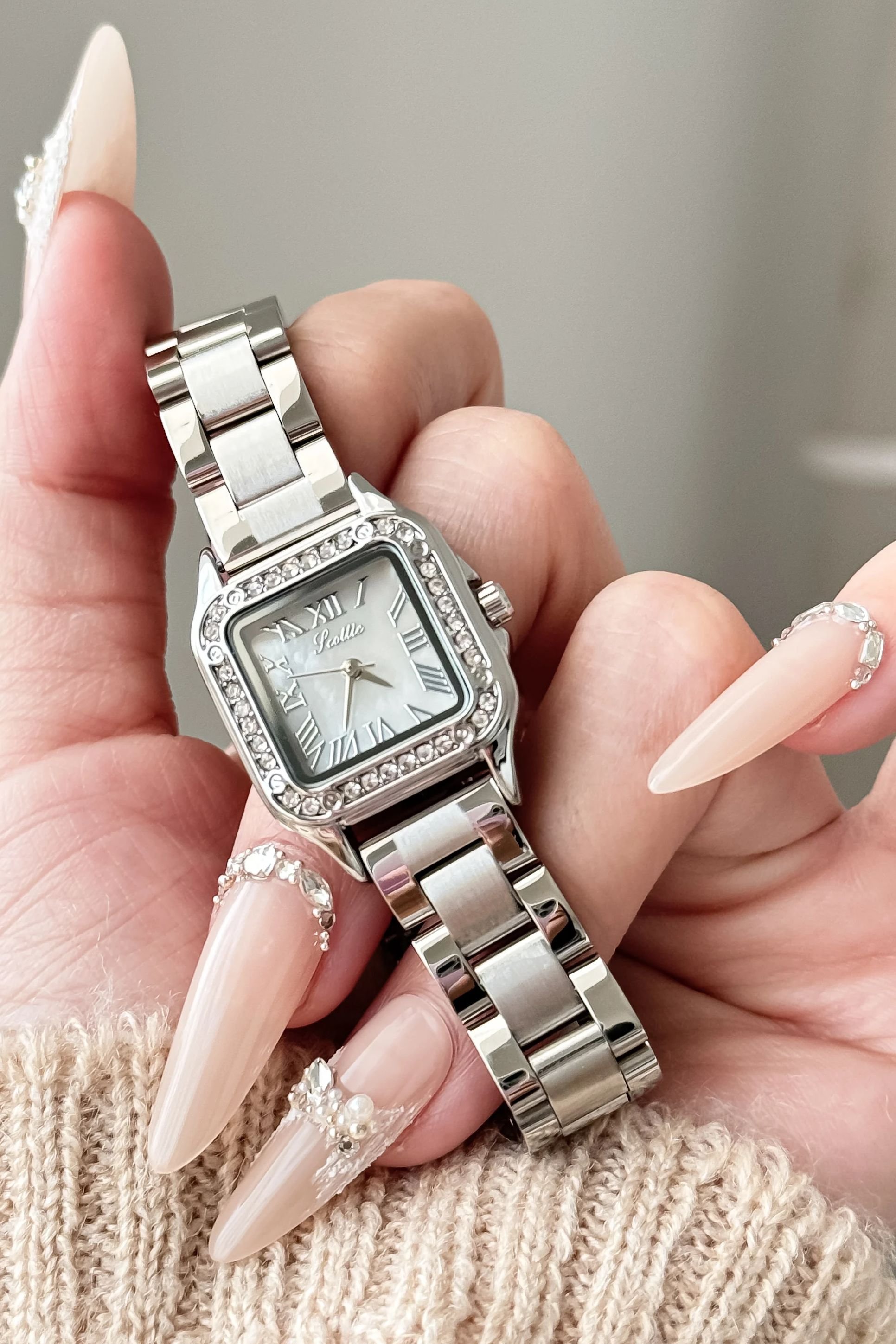 VON BREYER VON BREYER Women's Luna Watches Silver Watch with Diamond-Set Bezel in a Luxury Red Presentation Box - 2