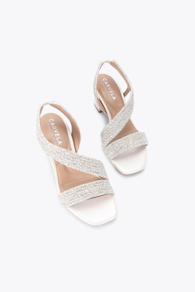 Carvela Carvela Women's 'Gala Block Jewel 60' Fabric Heels in White - 2