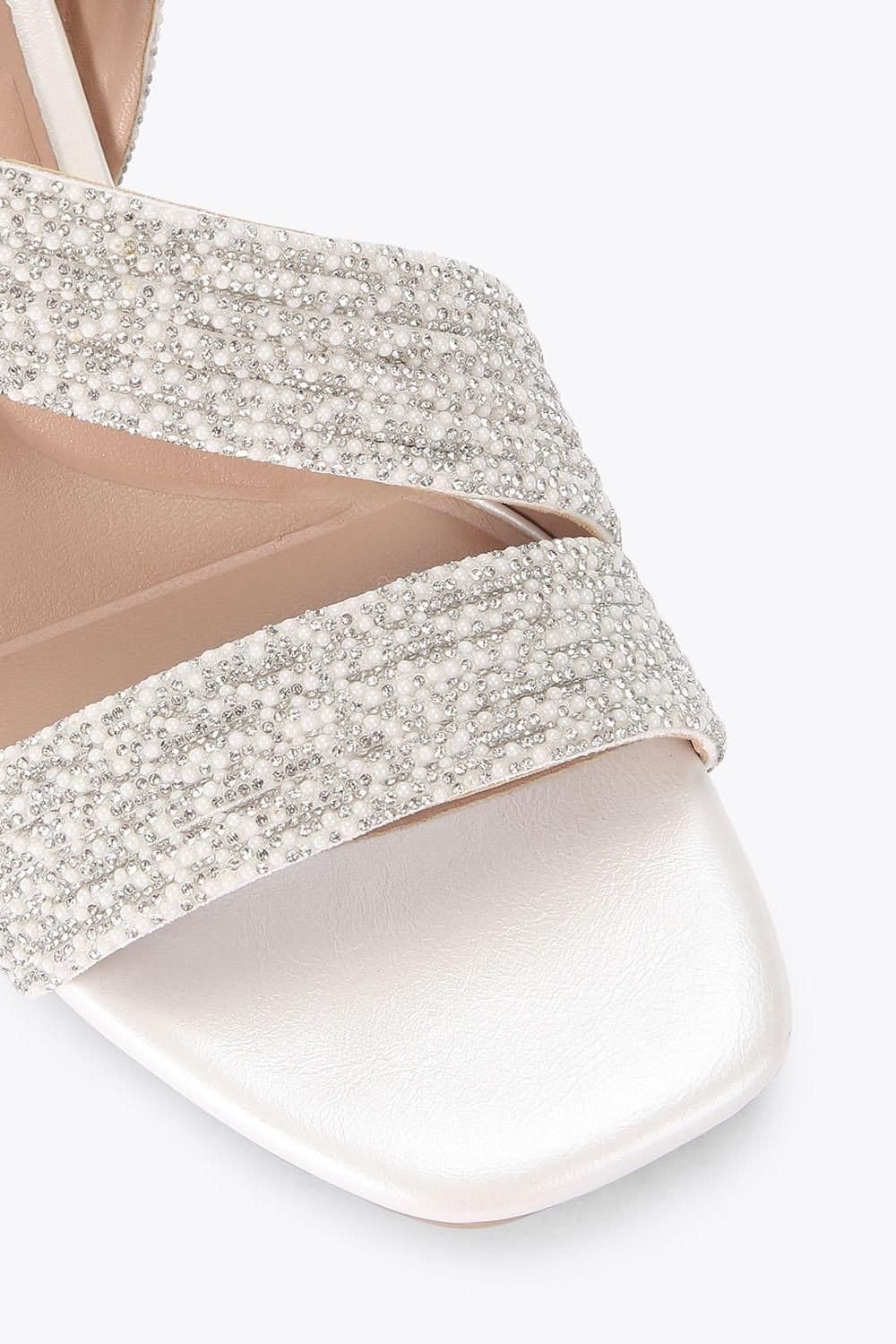 Carvela Carvela Women's 'Gala Block Jewel 60' Fabric Heels in White - 4