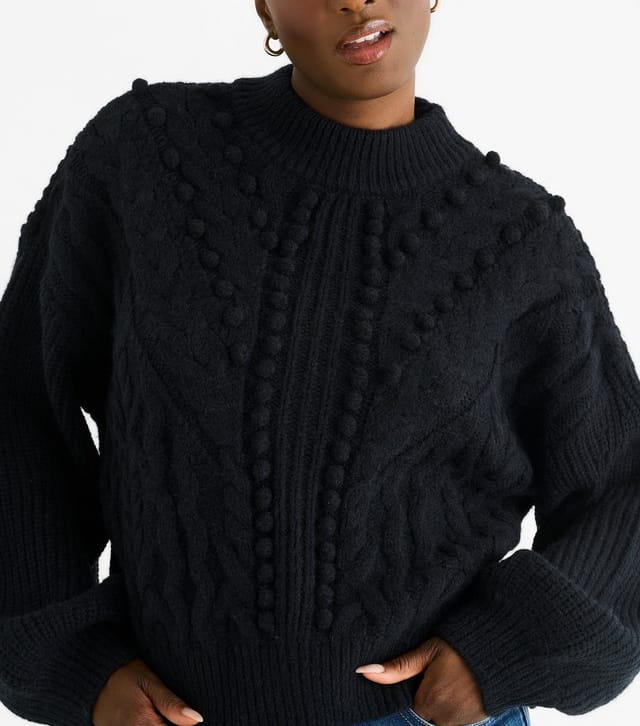 Gini London Women's Black Textured Knit Jumper Gini London New Look - 2