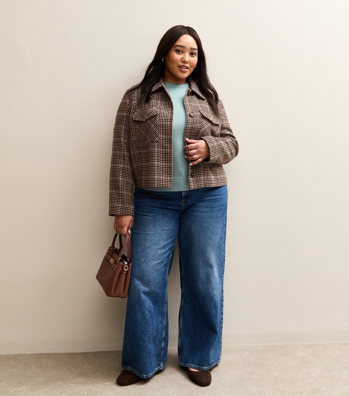 New Look Women's Plus Size Light Blue Crew Neck Jumper Curves New Look - 3